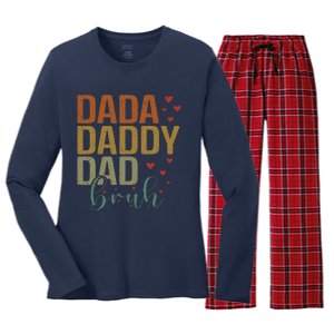 Dada Daddy Dad Bruh Awesome Like My Daughter FatherS Day Women's Long Sleeve Flannel Pajama Set 