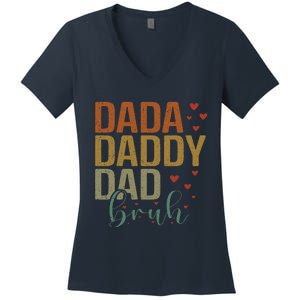 Dada Daddy Dad Bruh Awesome Like My Daughter FatherS Day Women's V-Neck T-Shirt