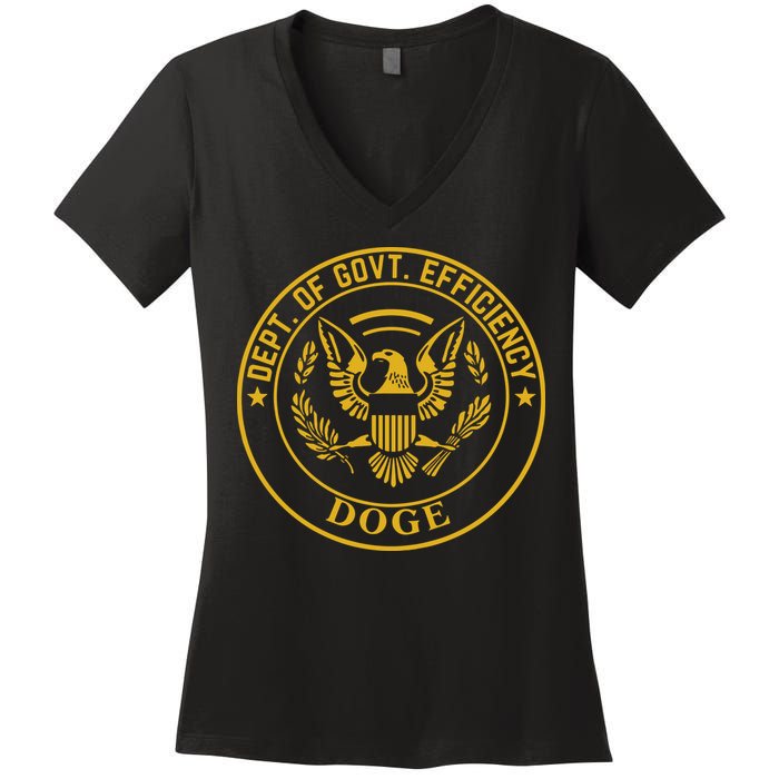 Dixiechick Doge Dept Of Govt Efficiency Women's V-Neck T-Shirt