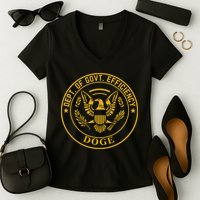 Dixiechick Doge Dept Of Govt Efficiency Women's V-Neck T-Shirt