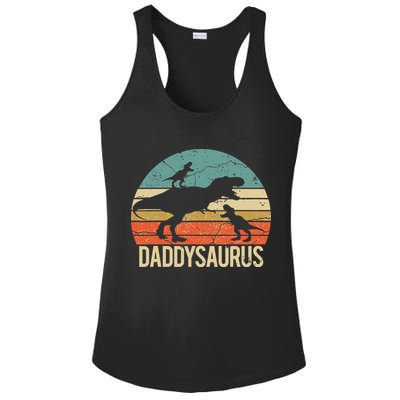 Daddy Dinosaur Daddysaurus 2 Two Christmas For Dad Ladies PosiCharge Competitor Racerback Tank