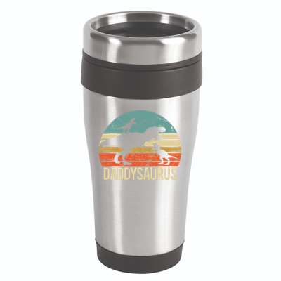 Daddy Dinosaur Daddysaurus 2 Two Christmas For Dad 16oz Travel Tumbler