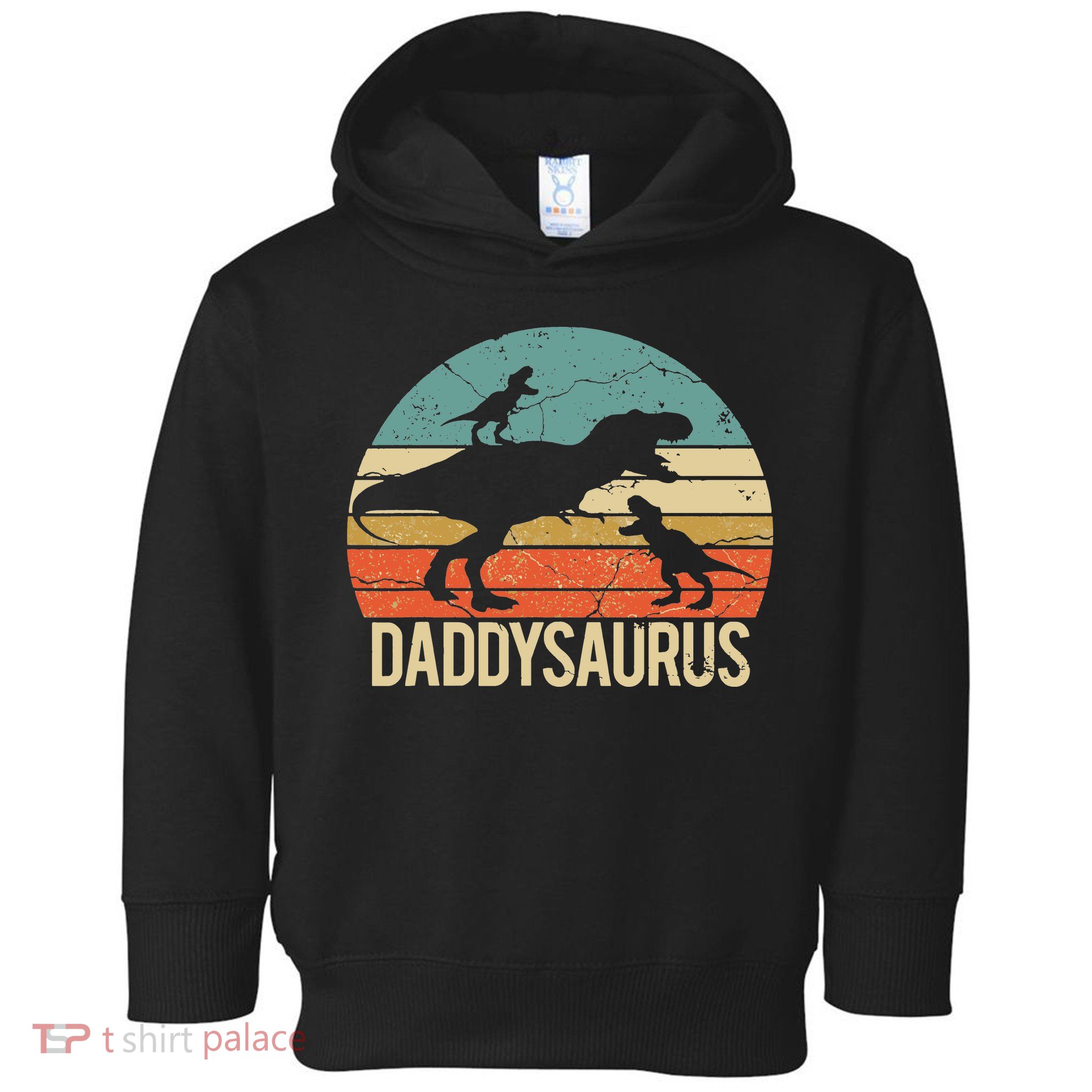 Daddy Dinosaur Daddysaurus 2 Two Christmas For Dad Toddler Hoodie