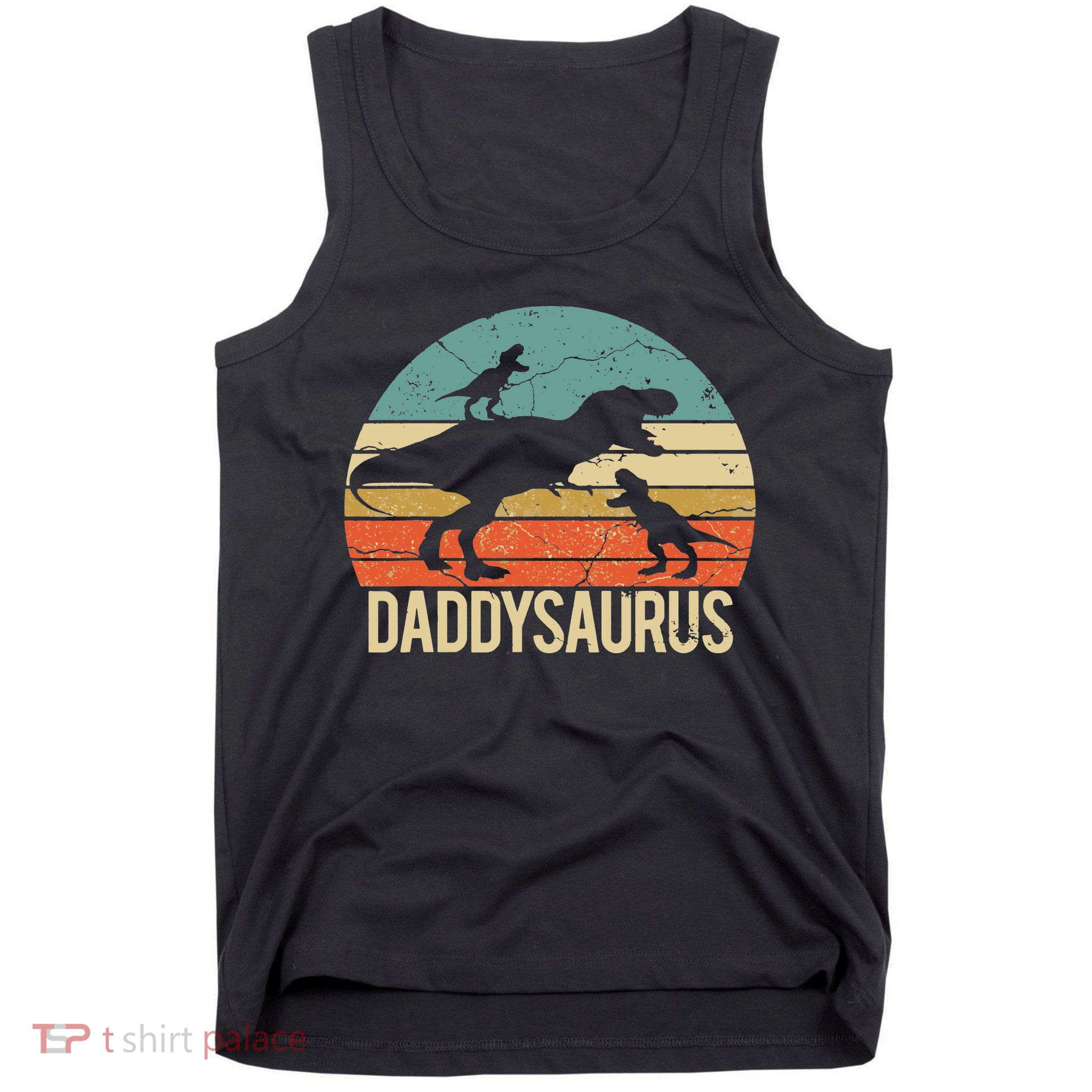 Daddy Dinosaur Daddysaurus 2 Two Christmas For Dad Tank Top