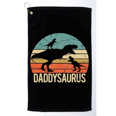 Daddy Dinosaur Daddysaurus 2 Two Christmas For Dad Golf Towel