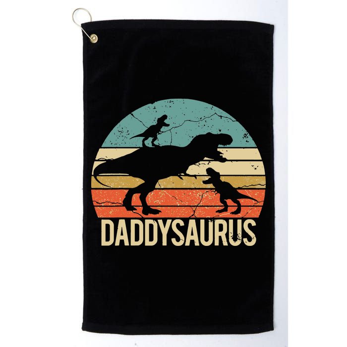Daddy Dinosaur Daddysaurus 2 Two Christmas For Dad Golf Towel