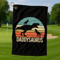 Daddy Dinosaur Daddysaurus 2 Two Christmas For Dad Golf Towel