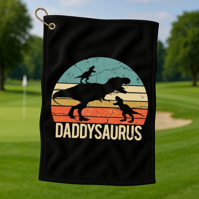 Daddy Dinosaur Daddysaurus 2 Two Christmas For Dad Golf Towel