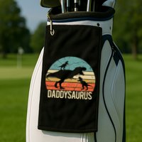 Daddy Dinosaur Daddysaurus 2 Two Christmas For Dad Golf Towel