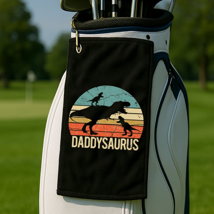 Daddy Dinosaur Daddysaurus 2 Two Christmas For Dad Golf Towel