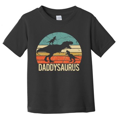 Daddy Dinosaur Daddysaurus 2 Two Christmas For Dad Toddler T-Shirt