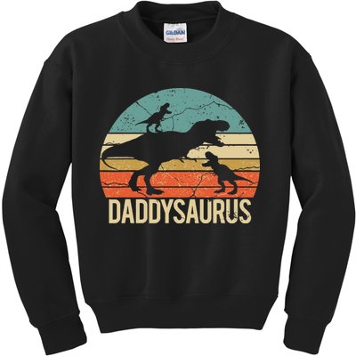 Daddy Dinosaur Daddysaurus 2 Two Christmas For Dad Kids Sweatshirt