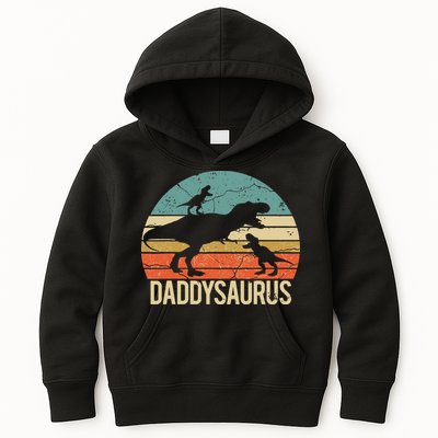 Daddy Dinosaur Daddysaurus 2 Two Christmas For Dad Kids Hoodie