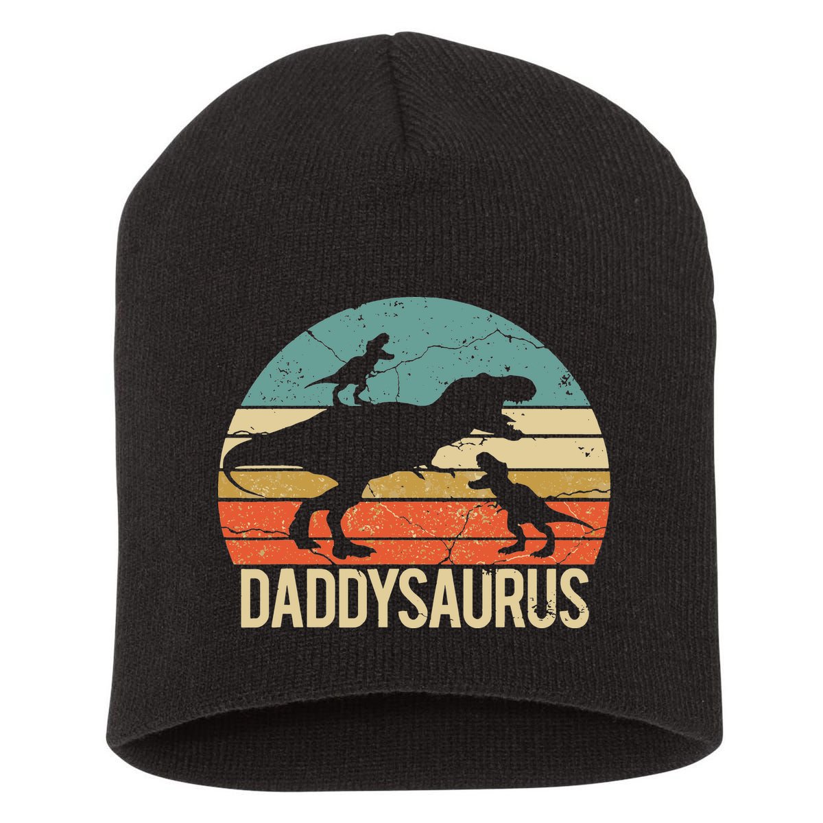 Daddy Dinosaur Daddysaurus 2 Two Christmas For Dad Short Acrylic Beanie