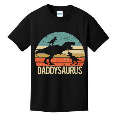 Daddy Dinosaur Daddysaurus 2 Two Christmas For Dad Kids T-Shirt