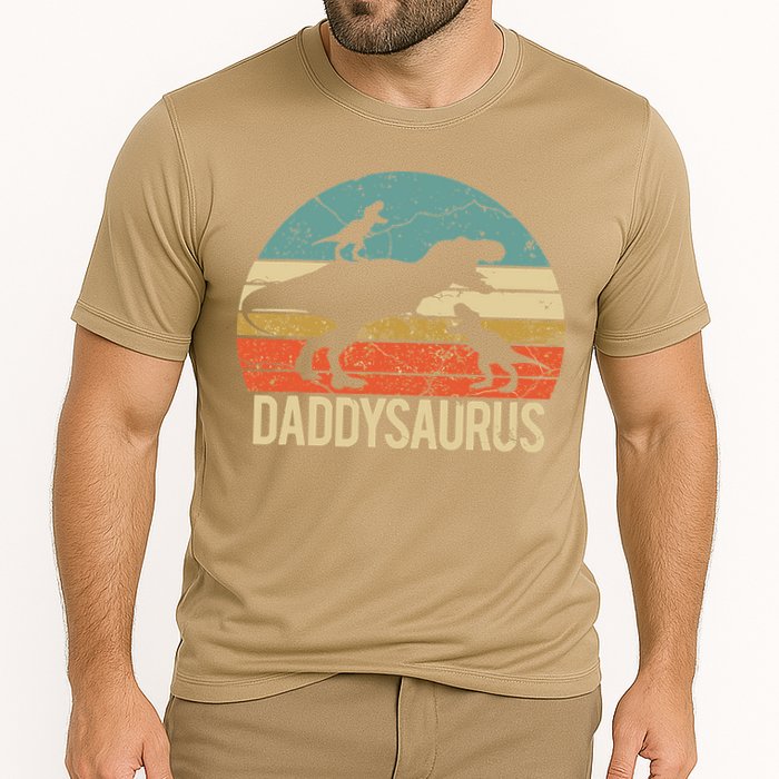 Daddy Dinosaur Daddysaurus 2 Two Christmas For Dad Cooling Performance Crew T-Shirt
