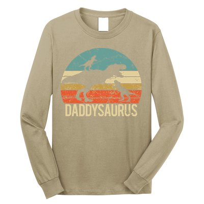 Daddy Dinosaur Daddysaurus 2 Two Christmas For Dad Long Sleeve Shirt