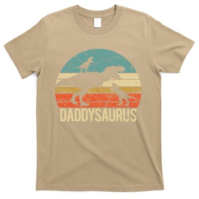 Daddy Dinosaur Daddysaurus 2 Two Christmas For Dad T-Shirt
