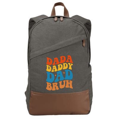 Dada Daddy Dad Bruh Retro Vintage Cotton Canvas Backpack
