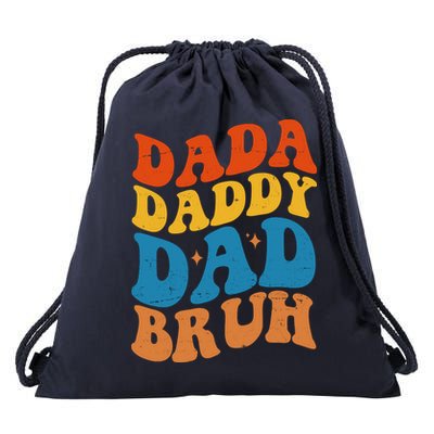 Dada Daddy Dad Bruh Retro Vintage Drawstring Bag