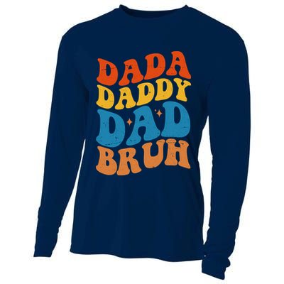 Dada Daddy Dad Bruh Retro Vintage Cooling Performance Long Sleeve Crew