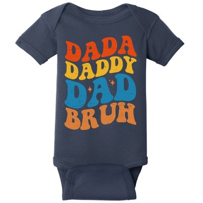 Dada Daddy Dad Bruh Retro Vintage Baby Bodysuit