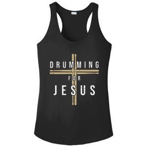 Drummer Drumming Drums Percussion I Jesus Christian Church Ladies PosiCharge Competitor Racerback Tank