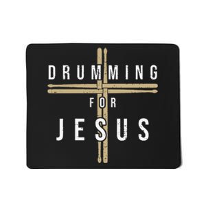 Drummer Drumming Drums Percussion I Jesus Christian Church Mousepad