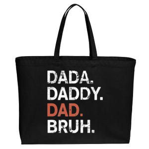 Dada Daddy Dad Bruh Gift Fathers Day 2024 Cotton Canvas Jumbo Tote