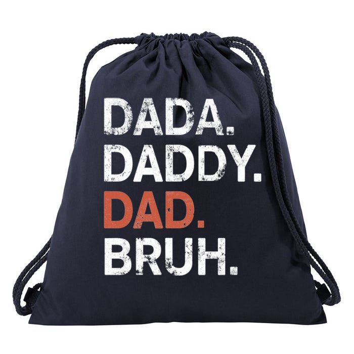 Dada Daddy Dad Bruh Gift Fathers Day 2024 Drawstring Bag