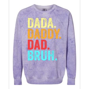 Dada Daddy Dad Bruh Fathers Day Groovy Funny Father Gifts Colorblast Crewneck Sweatshirt