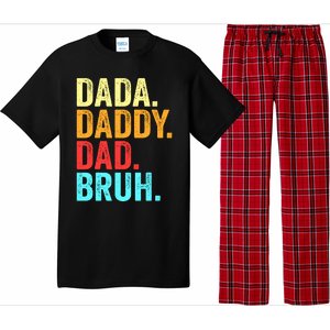 Dada Daddy Dad Bruh Fathers Day Groovy Funny Father Gifts Pajama Set