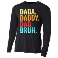 Dada Daddy Dad Bruh Fathers Day Groovy Funny Father Gifts Cooling Performance Long Sleeve Crew