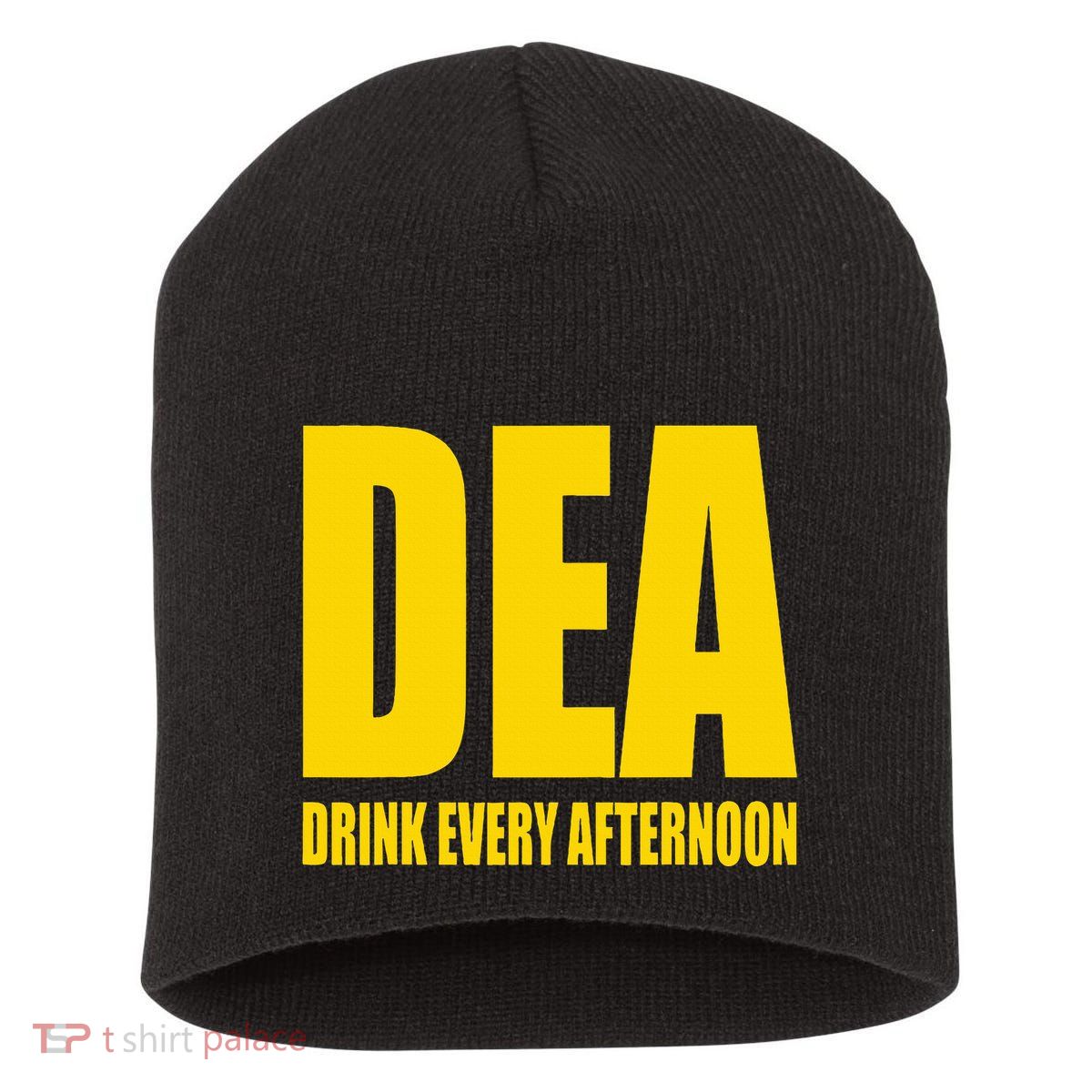 Dea Drink Every Afternoon Funny Drinking Parody Gift Short Acrylic Beanie
