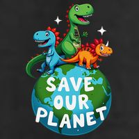 Determined Dino Earth Save Our Planet Cool Comfort Performance Bucket Hat