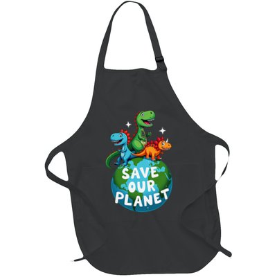 Determined Dino Earth Save Our Planet Apron
