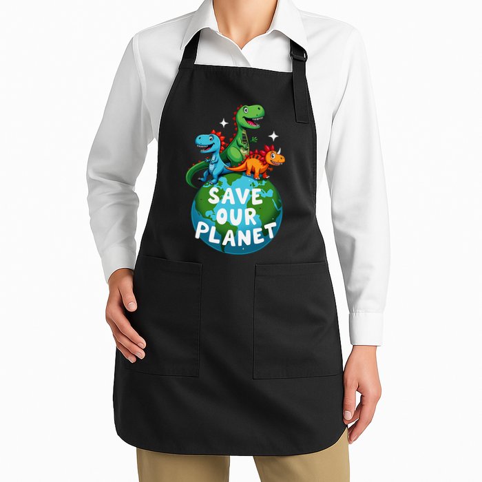 Determined Dino Earth Save Our Planet Apron