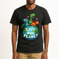 Determined Dino Earth Save Our Planet Tall T-Shirt
