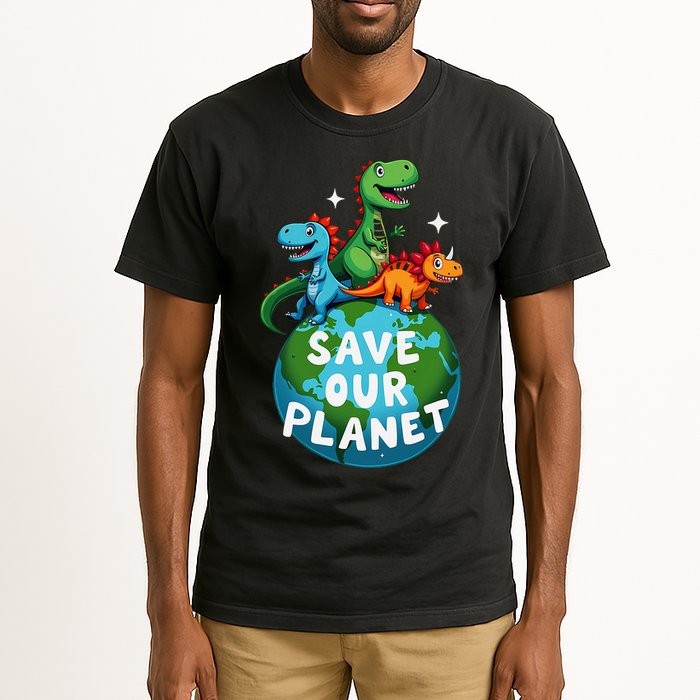 Determined Dino Earth Save Our Planet Tall T-Shirt