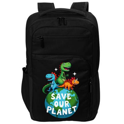 Determined Dino Earth Save Our Planet Impact Tech Backpack