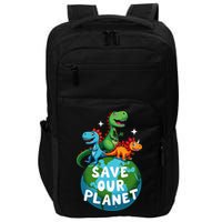 Determined Dino Earth Save Our Planet Impact Tech Backpack