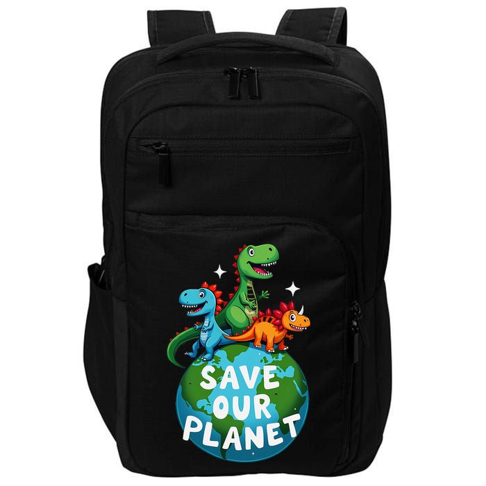 Determined Dino Earth Save Our Planet Impact Tech Backpack