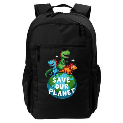 Determined Dino Earth Save Our Planet Backpack