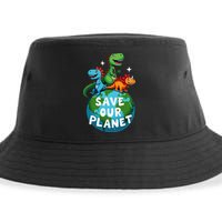 Determined Dino Earth Save Our Planet Sustainable Bucket Hat