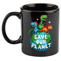 Determined Dino Earth Save Our Planet 11oz C Handle Ceramic Mug