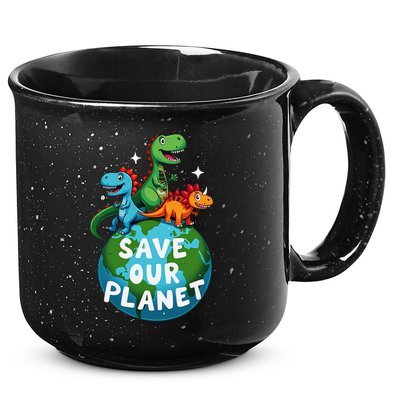 Determined Dino Earth Save Our Planet 15oz Campfire Ceramic Mug