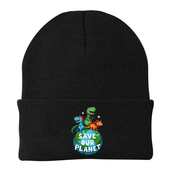 Determined Dino Earth Save Our Planet Beanie