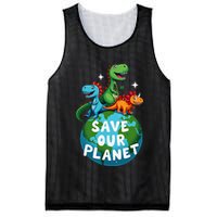 Determined Dino Earth Save Our Planet Mesh Reversible Basketball Jersey Tank