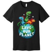 Determined Dino Earth Save Our Planet Premium T-Shirt
