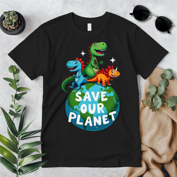 Determined Dino Earth Save Our Planet Premium T-Shirt